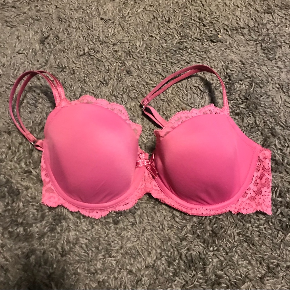 3 for $30 Chantelle 32D dark pink lace bra